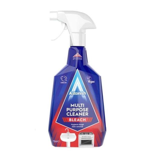 Astonish

Specialist Multi-Purpose with Bleach 750ml( Multi-Purpose spray all around the home from the bathroom to the kitchen)
