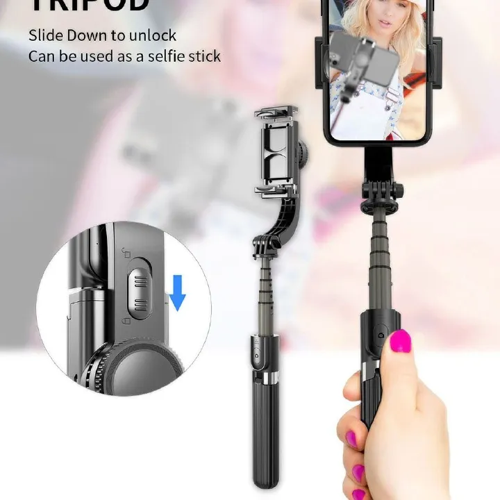 Gimbal Stabilizer L08, Anti Shake 3 In 1 Tripod Selfi Stick With Bluetooth