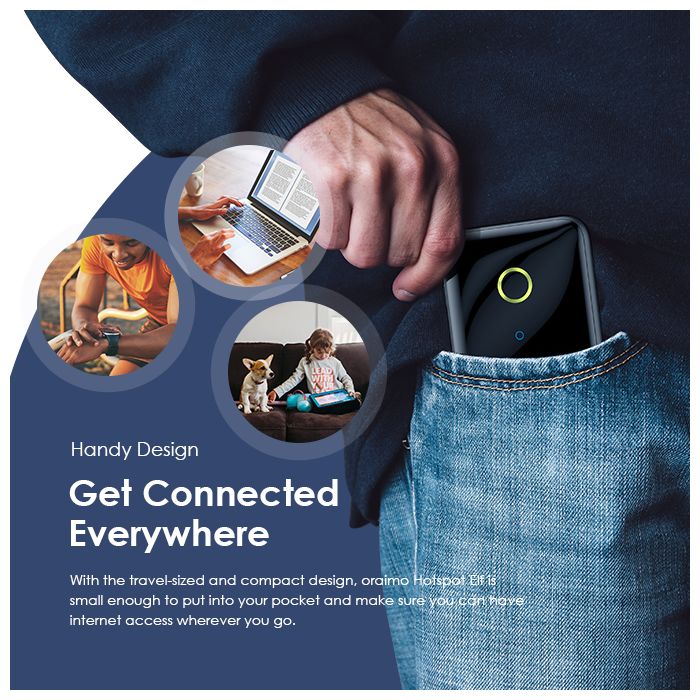 oraimo High Speed Portable 4G Mobile Wi-Fi with Fashion Design & Stable Connection