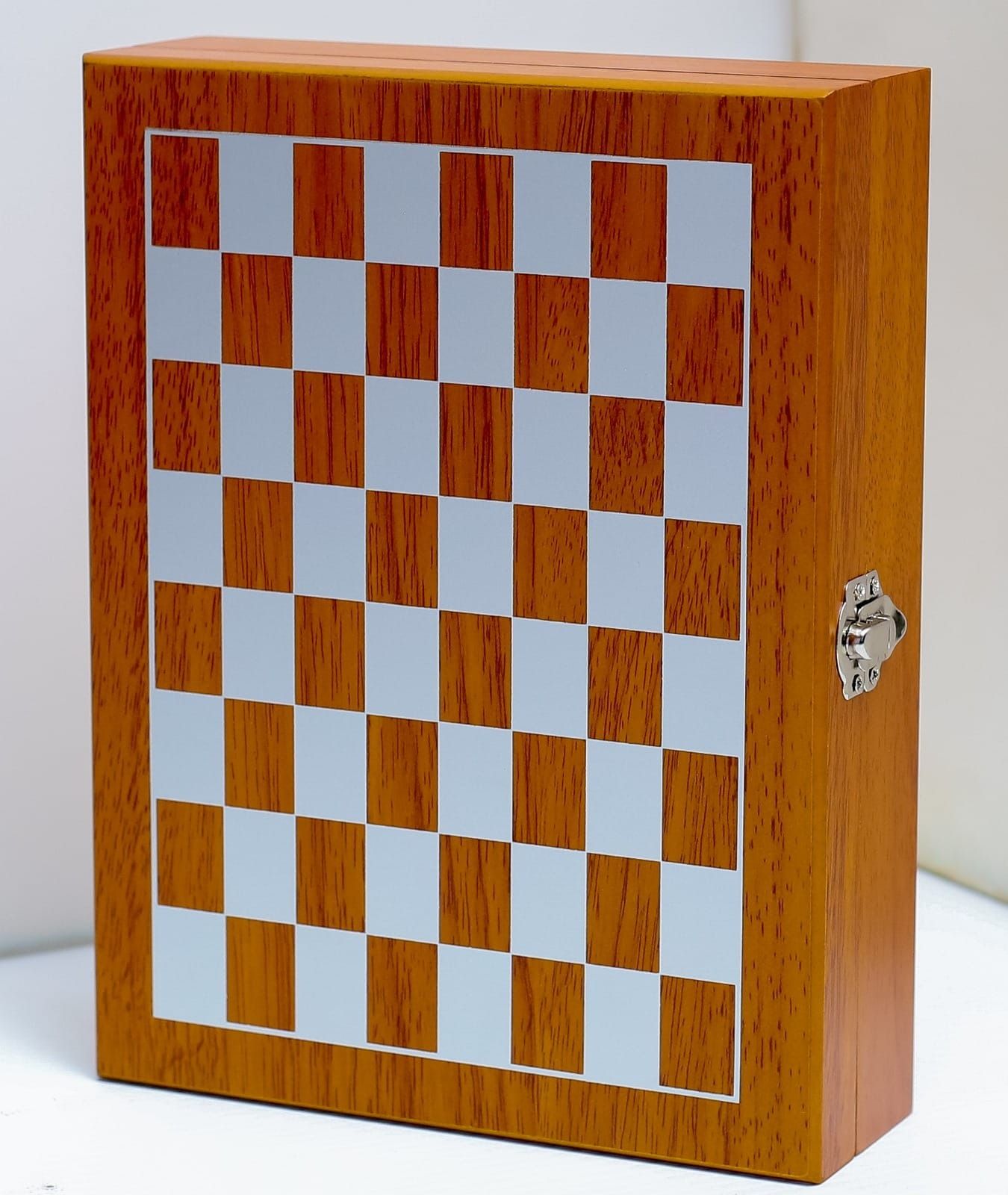 Hip Flask Gift Set with Chess & Chess Play Set in wood board case