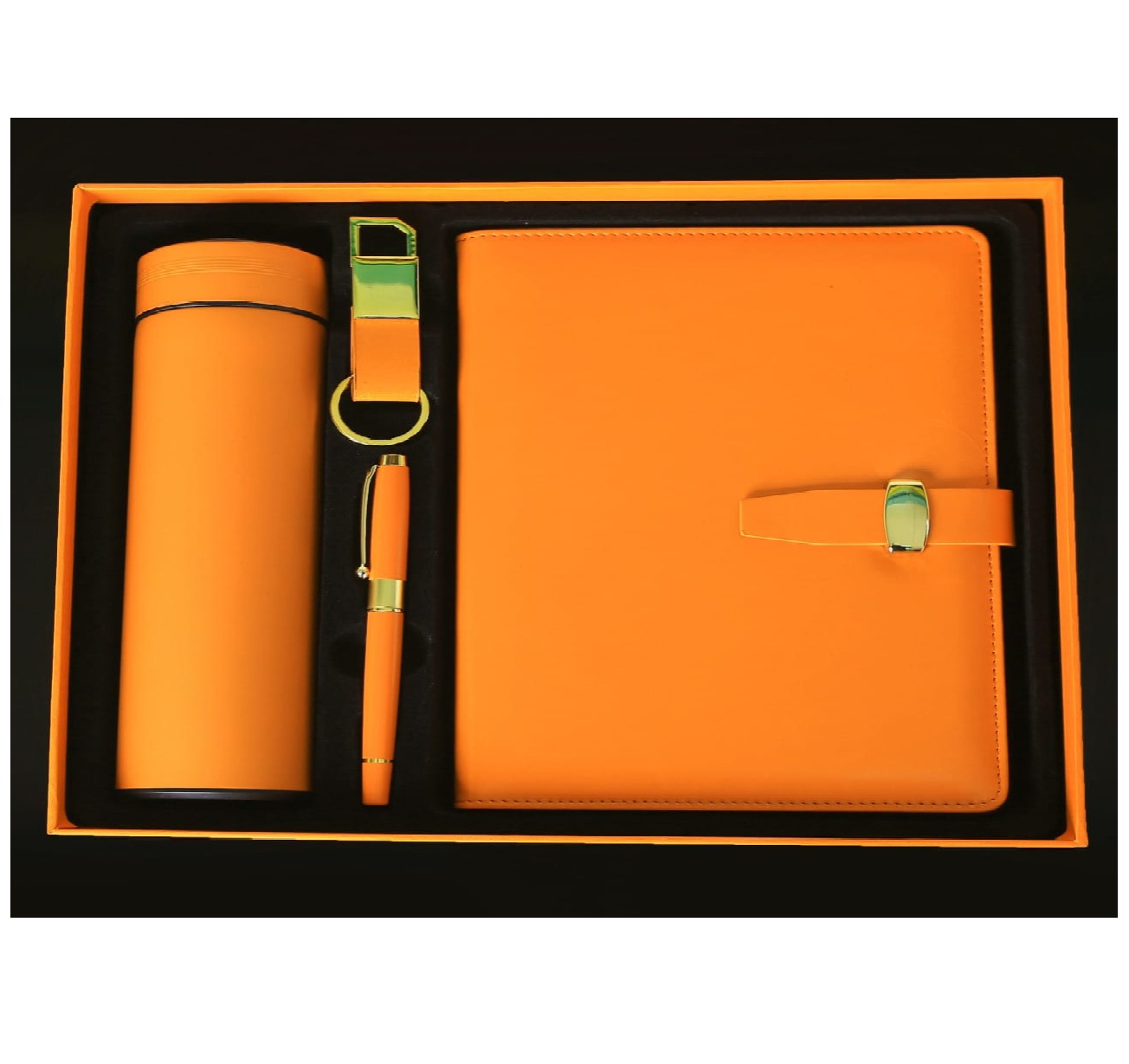 Executive Gift Set with Notebook, Thermal Flask, Pen & Keyholder