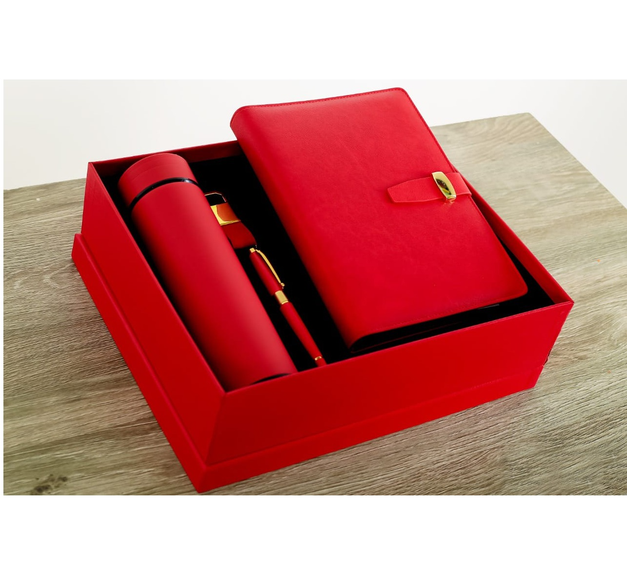 Executive Gift Set with Notebook, Thermal Flask, Pen & Keyholder