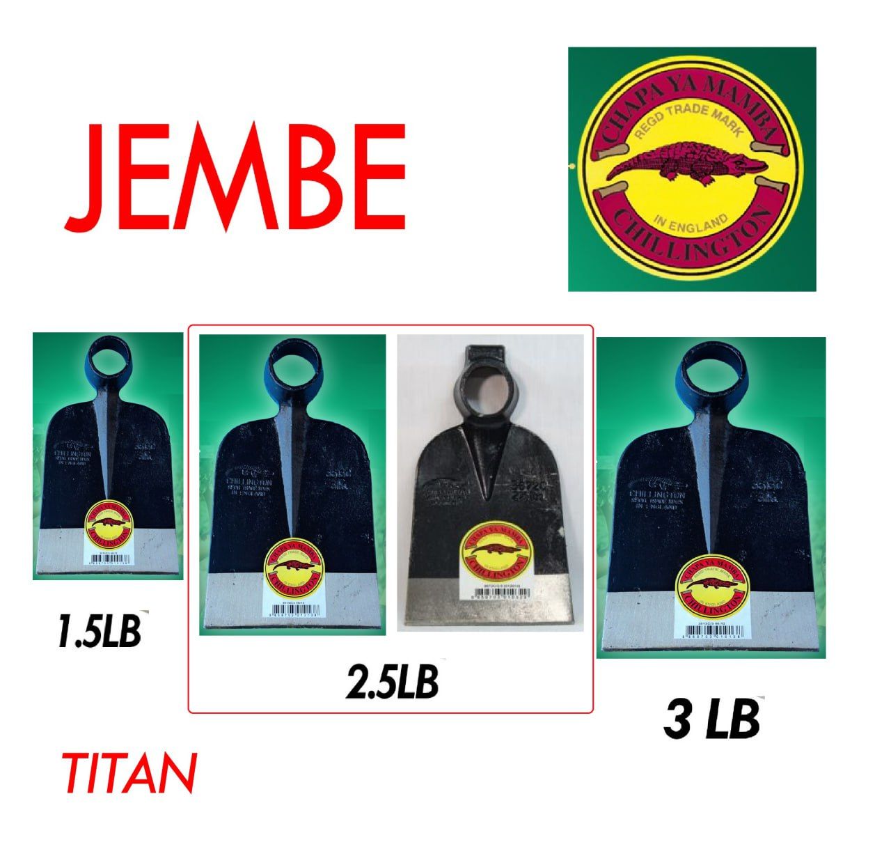 Farming Chillington or Crocodile Jembe / High Quality Steel Blade