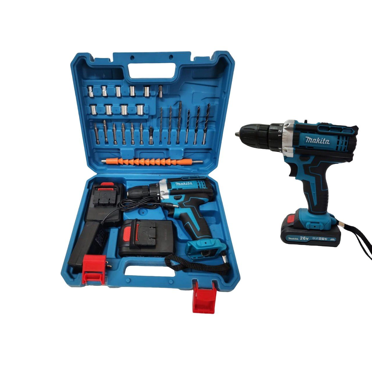 108 pcs Makita Impact Drill Cordless 26v Toll Set Kit