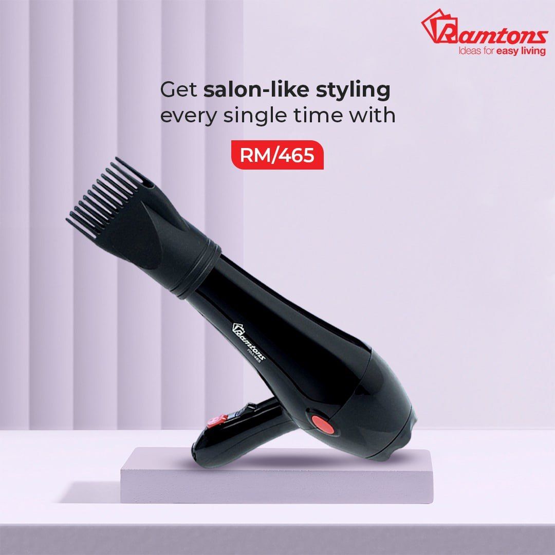 Ramtons RM/465-Professional Hair Dryer 1800W - 1 Year Warranty