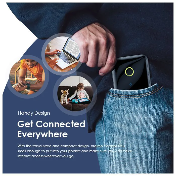 oraimo High Speed Portable 4G Mobile Wi-Fi with Fashion Design & Stable Connection