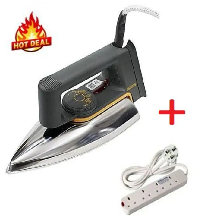 Phillips 66 Home Based Electric HD1172 -Dry Iron Box + Extension Cable