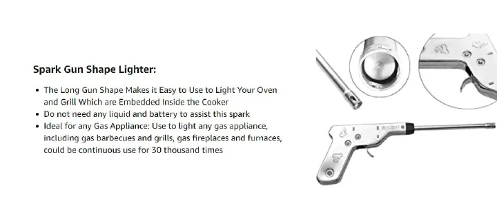 GAS LIGHTER Home Spark Gas Igniter/Kitchen and Dinning room Lighter Gun No Batteries No Fuses Electronic Spark Lights Gas Burners