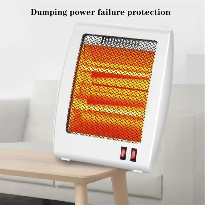 Room Heater Compact Portable Heater, Quartz Tube Heater, 2 settings, Hidden Handle, Great for use in Home, Dorm, Office Desktop, and Kitchen, Tip-Over Switch