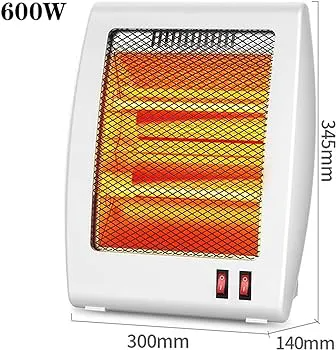 Room Heater Compact Portable Heater, Quartz Tube Heater, 2 settings, Hidden Handle, Great for use in Home, Dorm, Office Desktop, and Kitchen, Tip-Over Switch