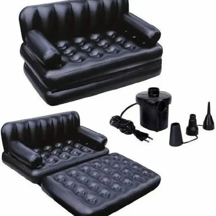 Bestway 5 In 1 Inflatable Sofa Air Bed Couch With Free Electric Pump - Black