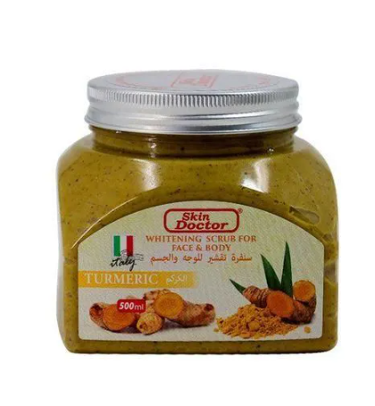 Skin Doctor Tumeric Face & Body Whitening Scrub - 500ml - Natural Care Skin Doctor Whitening Scrub For Face &Body - Tumeric