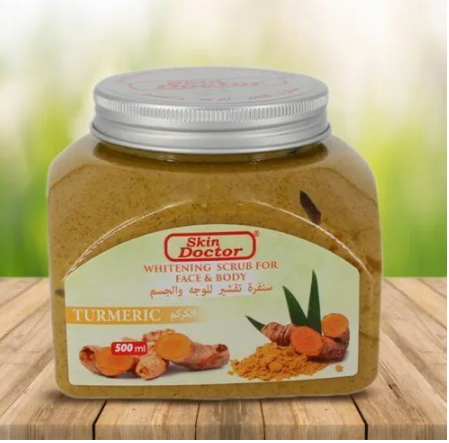 Skin Doctor Tumeric Face & Body Whitening Scrub - 500ml - Natural Care Skin Doctor Whitening Scrub For Face &Body - Tumeric