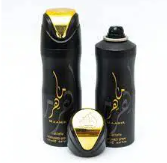 Lattafa Maahir Gold Perfumed Body Spray Deo 200ml Maahir Gold by Lattafa Unisex Fragrance Suitable for Men and Women