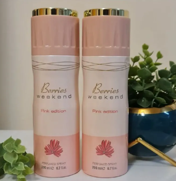 Berries Weekend Pink Edition women  body spray 200ml long lasting fragrance