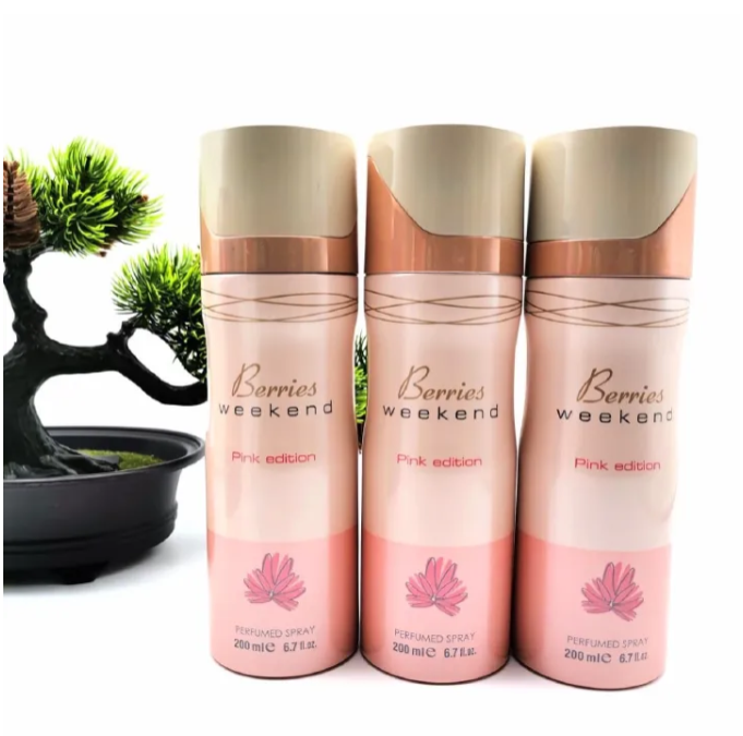 Berries Weekend Pink Edition women  body spray 200ml long lasting fragrance