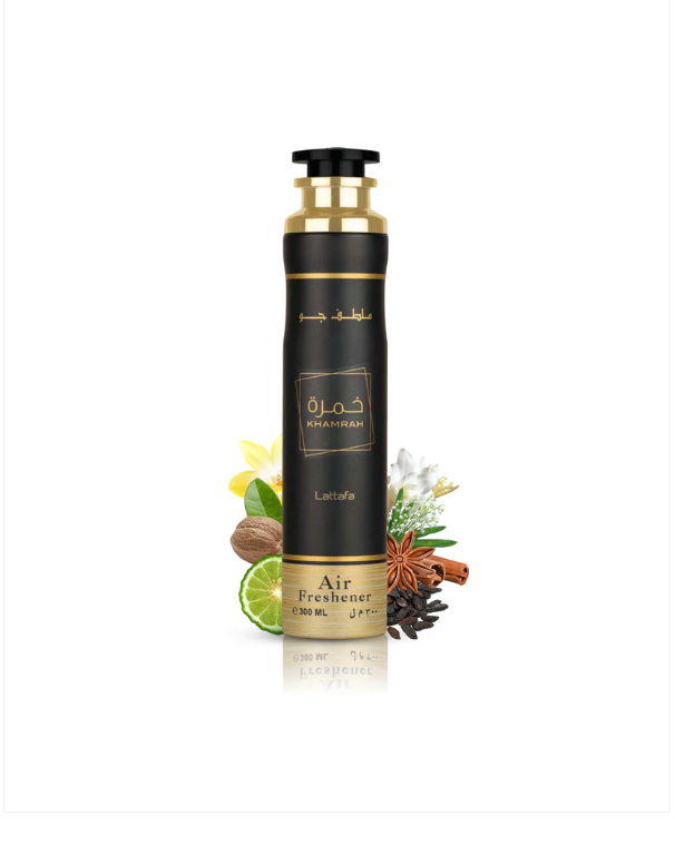 Khamrah Air Freshener by Lattafa 300ml spray alcohol free suitable for homes, cars and bathrooms