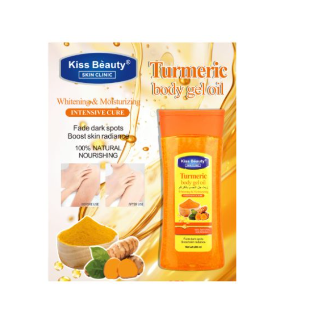 Kiss Beauty Skin Clinic Vitamin C  Turmeric Body Gel Oil 200ml super brightening and anti dark spots gel