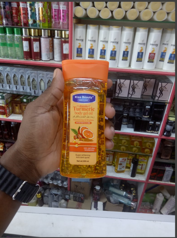 Kiss Beauty Skin Clinic Vitamin C  Turmeric Body Gel Oil 200ml super brightening and anti dark spots gel