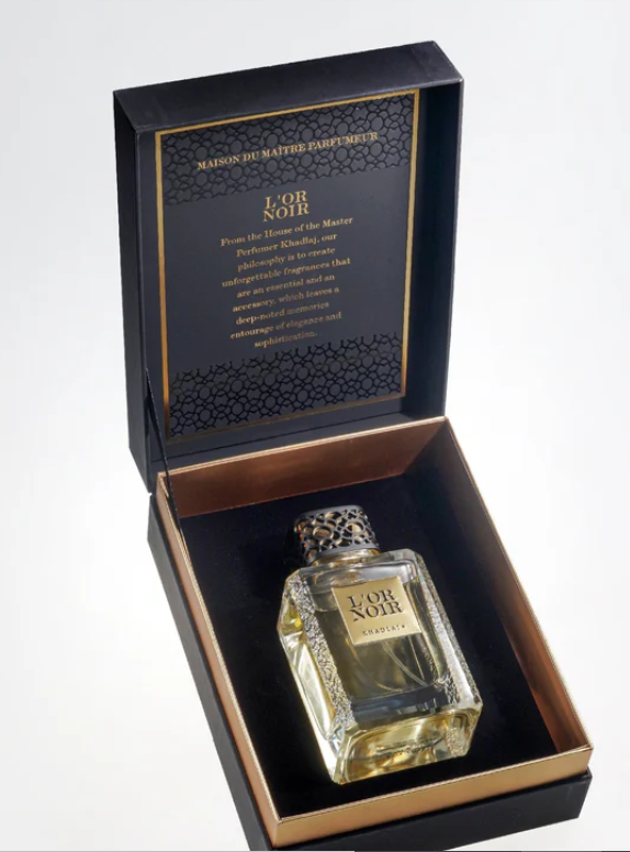 Khadlaj Maison L'or Noir Eau De Parfum Spray, 3.4 Ounce, 100ml EDP perfume unisex long lasting fragrance