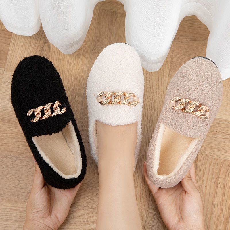 Women's Plush Cotton Shoes Winter Outdoor Warm Snow Boots Flat Bottomed Lefu Shoes Lambhair Butterfly Decoration Design 2024