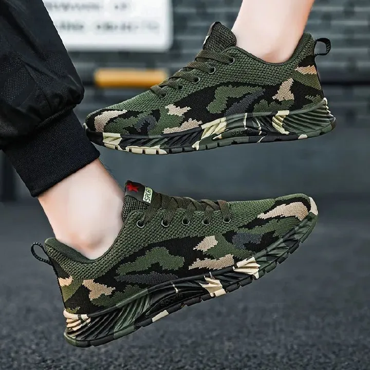 Hot Sell Work Shoes Men Summer Sneakers 2024 Camouflage Sports Shoes Men Lightweight Walking Sneakers Male Casual Running Shoes