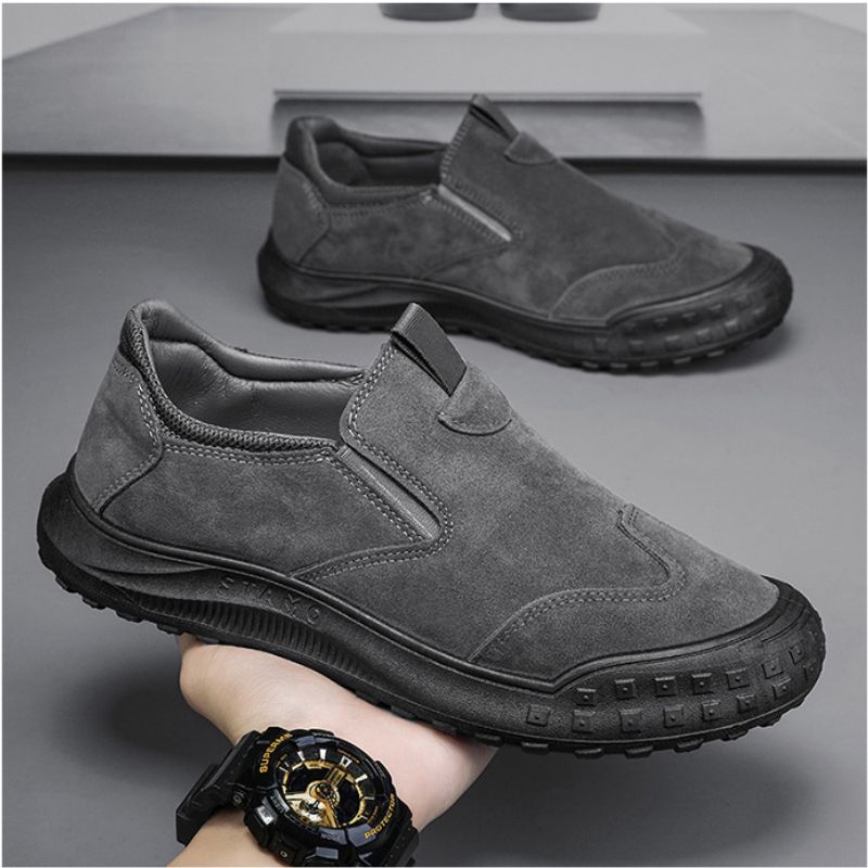 Men Casual Sneakers Leather Mens Loafers Comfortable Men's Driving Shoes Slip on Moccasins Handmade Breathable Walking Footwear