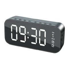 LED Mirror Screen Alarm Clock 5.0 Speaker FM Hand-free Call Watch Table Digital Clock Portable Wireless Bluetooth Table Decor