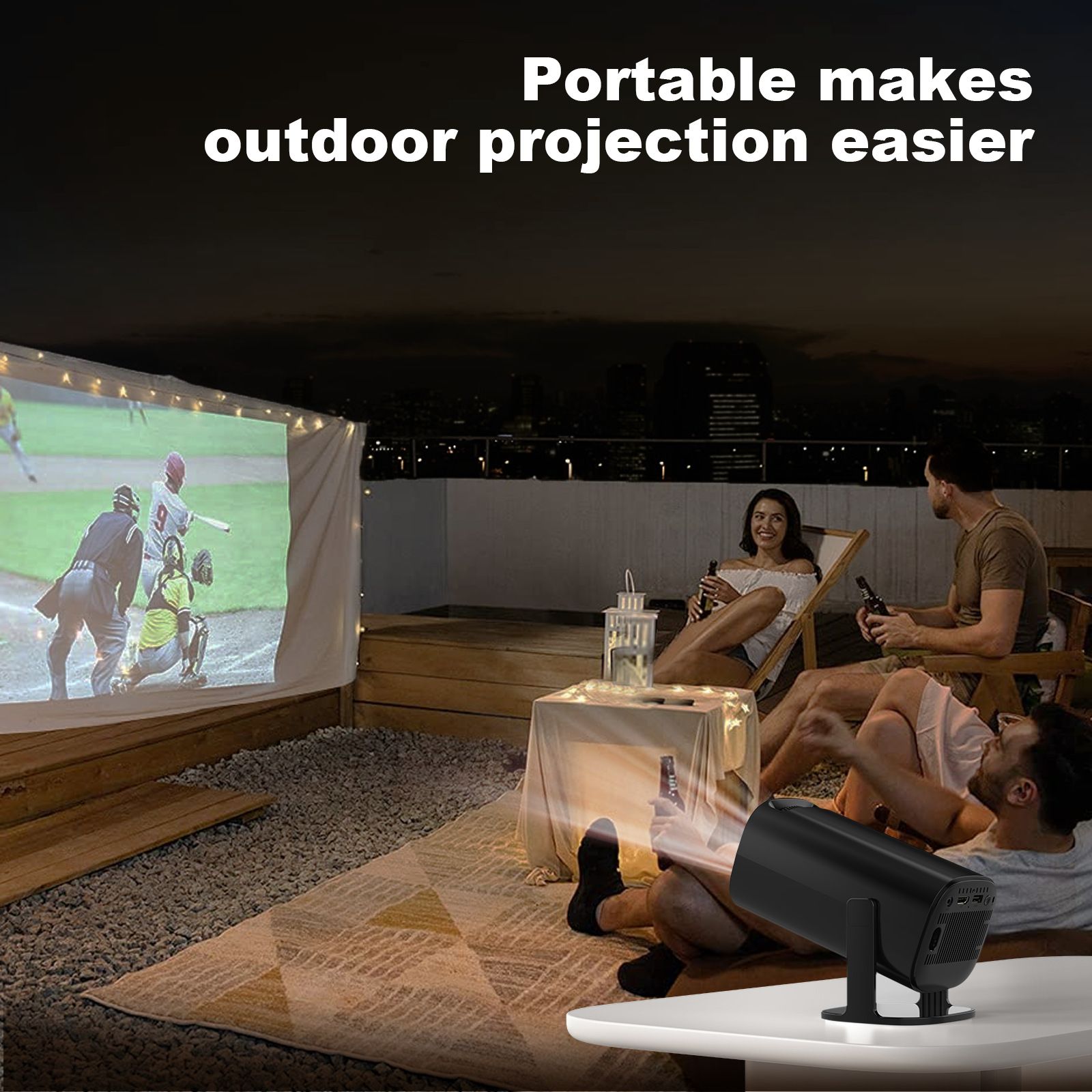 New 2024 4K Android 11 Dual Wifi6 200 ANSI Allwinner H713 BT5.0 1080P 1280*720P Home Cinema Outdoor portable Projetor