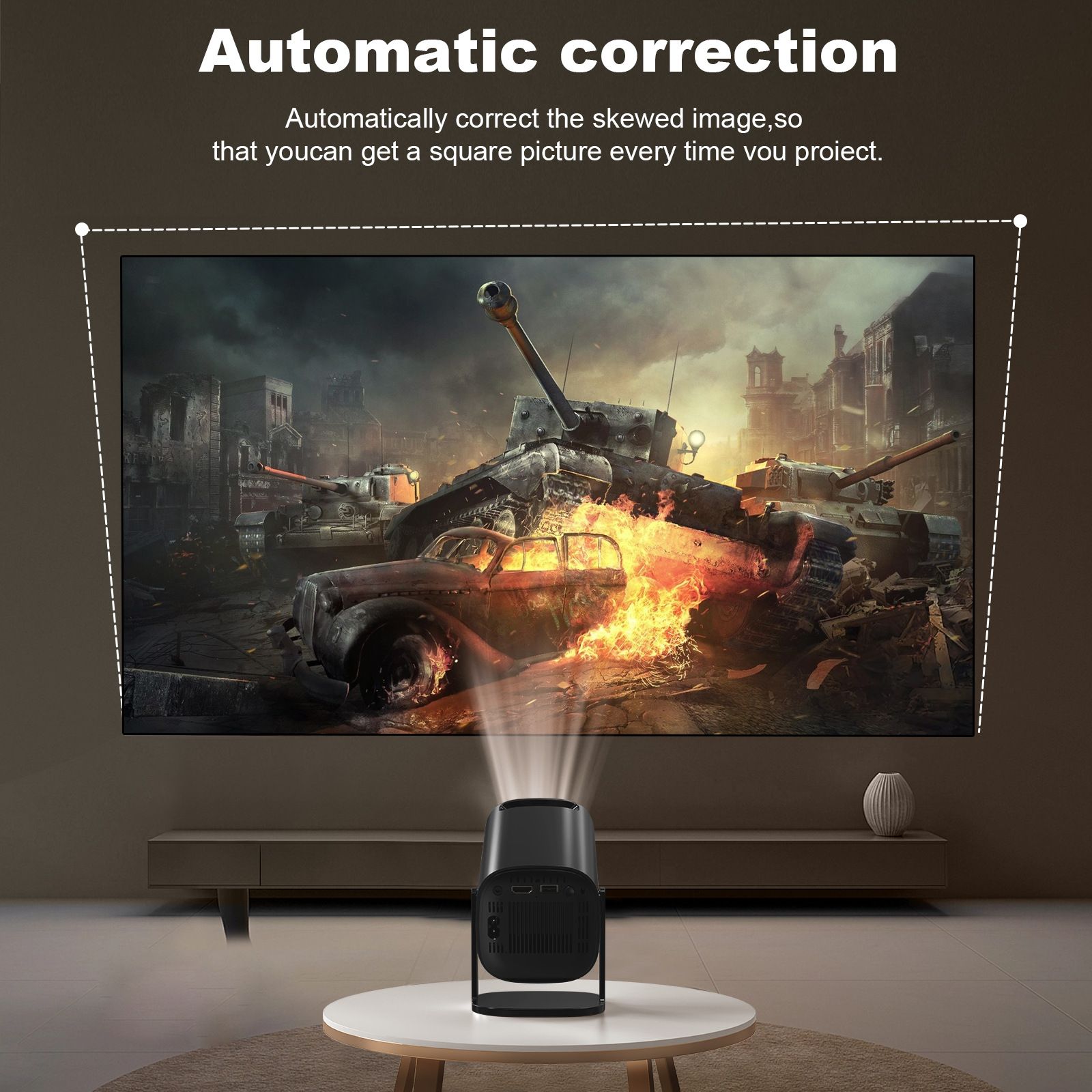New 2024 4K Android 11 Dual Wifi6 200 ANSI Allwinner H713 BT5.0 1080P 1280*720P Home Cinema Outdoor portable Projetor