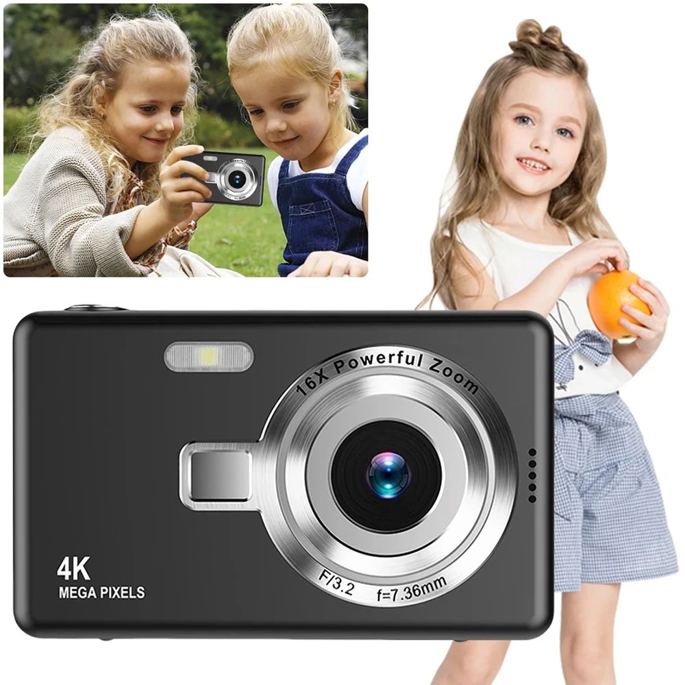 4K HD Digital Camera Child Camcorder Outdoor Anti-Shake Instant Photo Camera 16x Zoom Compact Cameras For Beginner Photography