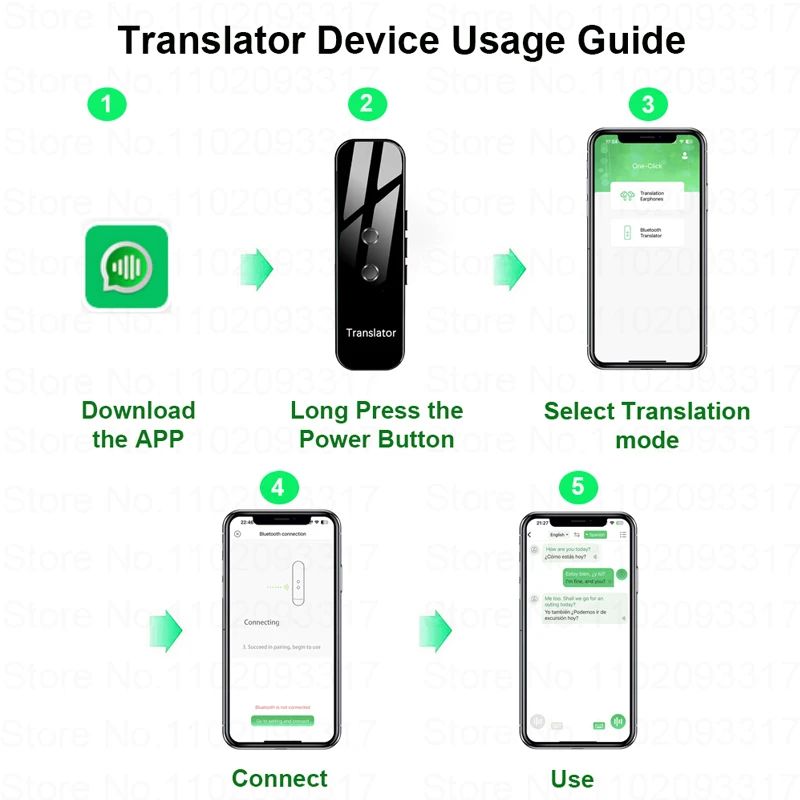 2025 Smart Instant Language Translation Machine Real time Portable Voice Translator Device Artificial Intelligence Bluetooth G6