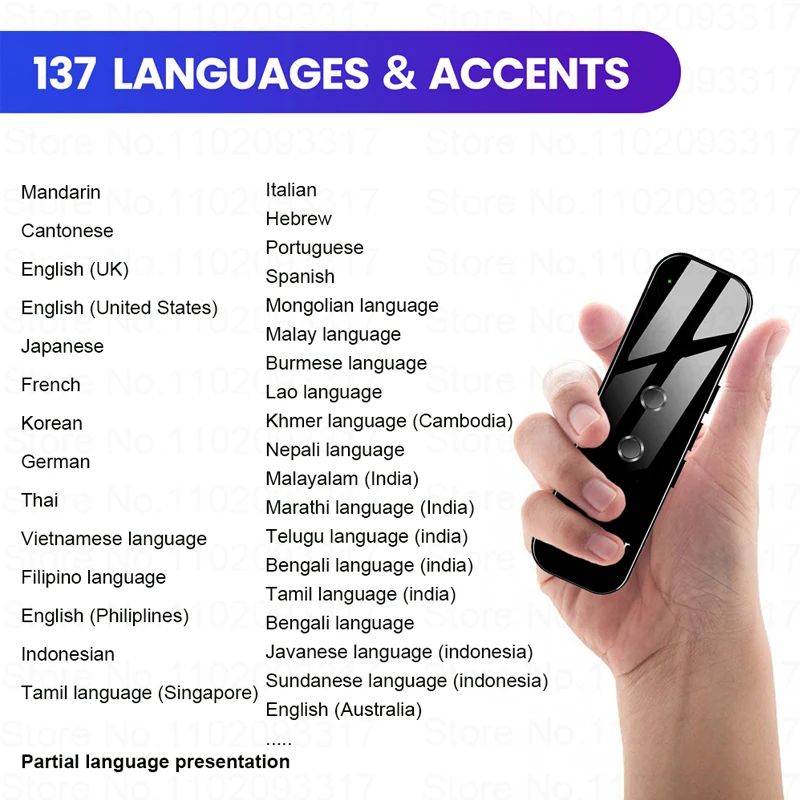 2025 Smart Instant Language Translation Machine Real time Portable Voice Translator Device Artificial Intelligence Bluetooth G6