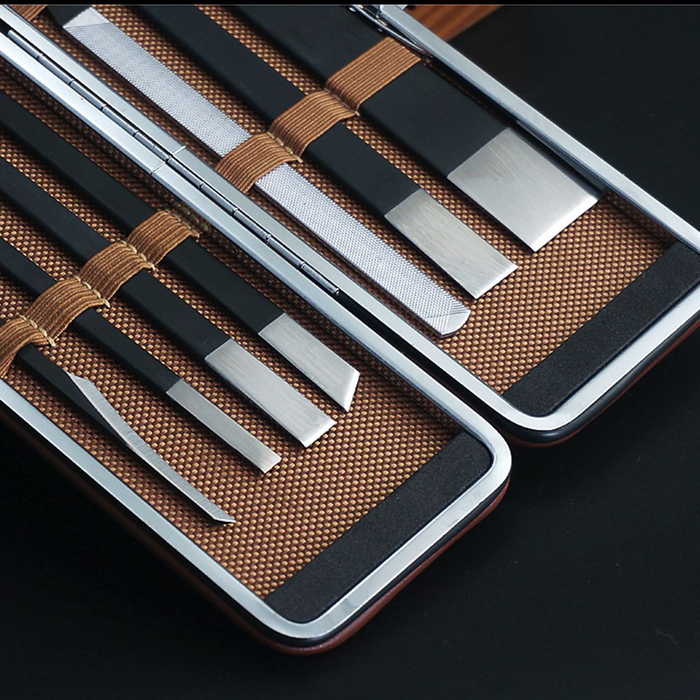 High manganese steel pedicure knife dead skin removal scissors callus removal pedicure knife nail art seven-piece set Yangzhou three knives