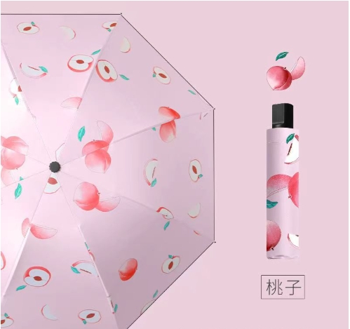 Fresh fruit umbrella student folding anti-ultraviolet sunshade female sunny and rainy dual-use sun umbrella folding