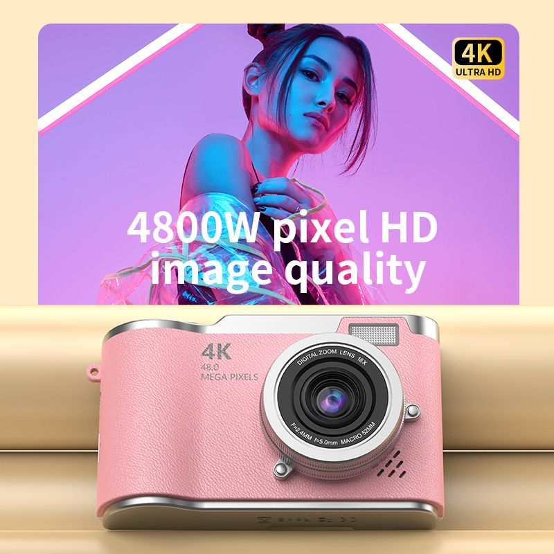 New 4K high pixel digital camera campus flip screen entry-level micro-single vlog student party ccd camera