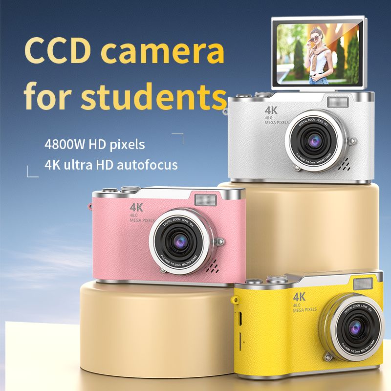 New 4K high pixel digital camera campus flip screen entry-level micro-single vlog student party ccd camera