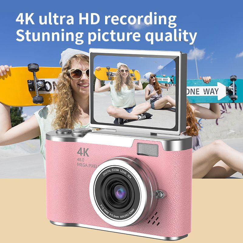 New 4K high pixel digital camera campus flip screen entry-level micro-single vlog student party ccd camera