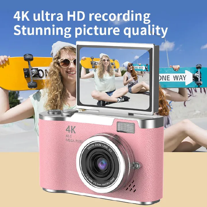 New 4K high pixel digital camera campus flip screen entry-level micro-single vlog student party ccd camera