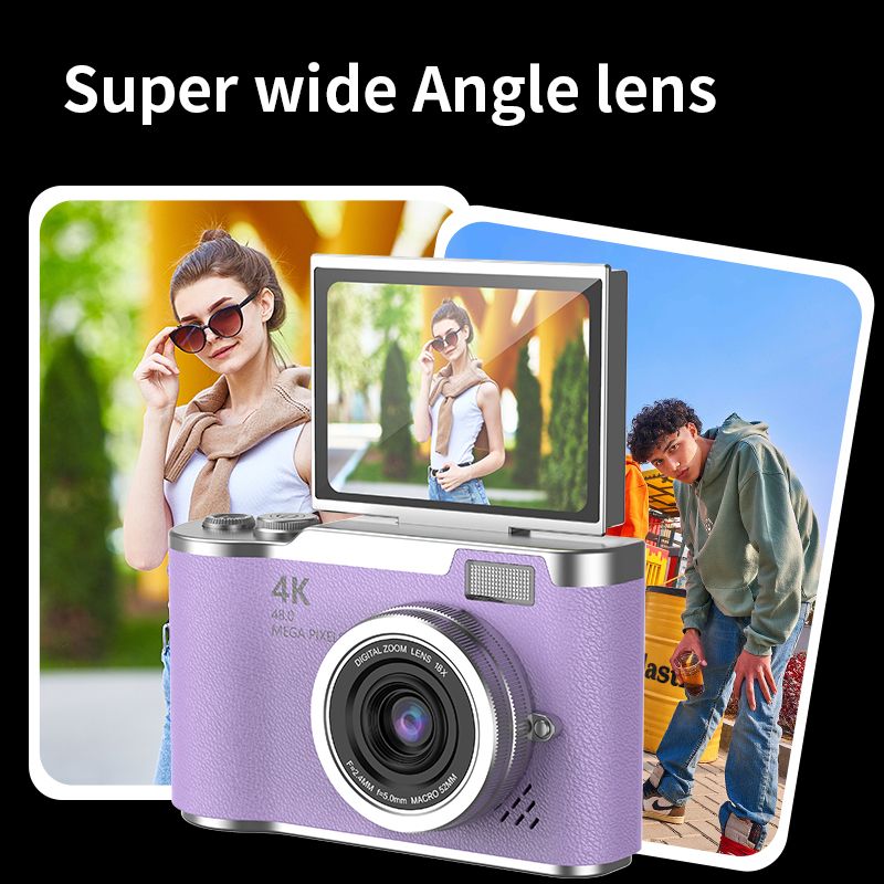 New 4K high pixel digital camera campus flip screen entry-level micro-single vlog student party ccd camera
