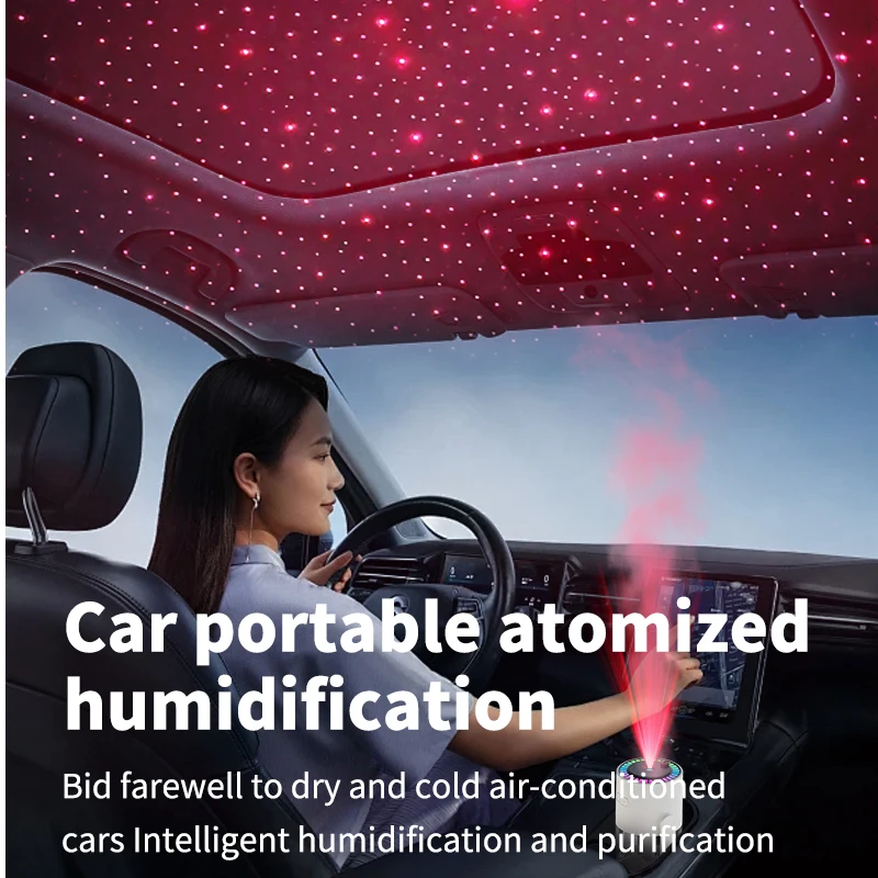 Starry Sky Lights Humidifier Aromatherapy Essential Oil Usb Creative Car Air Humidifier Household Water Refill Atomizer