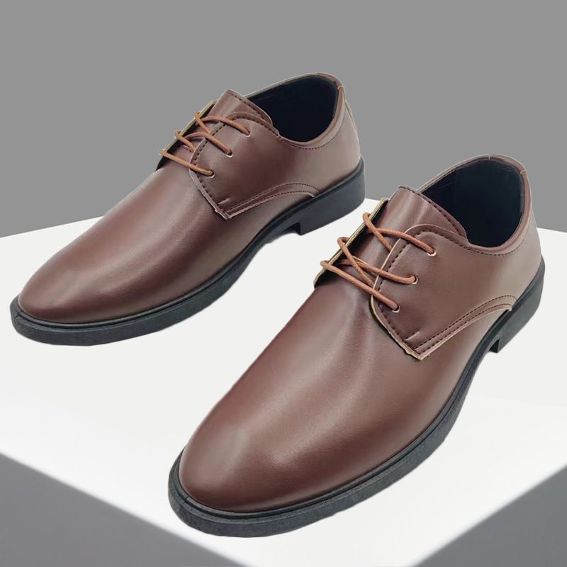 New men's formal leather shoes breathable black business casual shoes British style student soft leather men's shoes