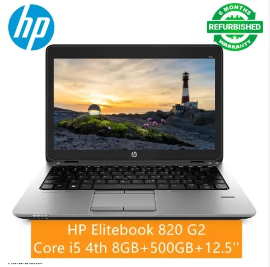 (BLACK FRIDAY+FREE MOUSE) Refurbished Hp EliteBook 820 G2 | Core i5 | 8GB RAM | 500GB HDD 5TH GENERATION, 6 Months Warranty Laptop Computer | Notebook Black 12.5 Inches