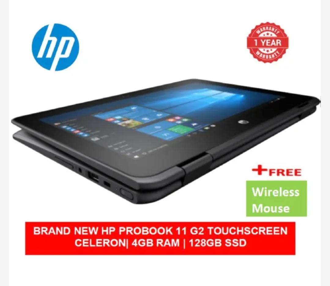 (BLACK FRIDAY OFFER) BRAND NEW HP PROBOOK 11 G2 | CELERON| 4GB RAM | 128GB SSD |TOUCHSCREEN LAPTOP|WINDOWS 10 PRO+FREE MOUSE 2 IN 1 LAPTOP