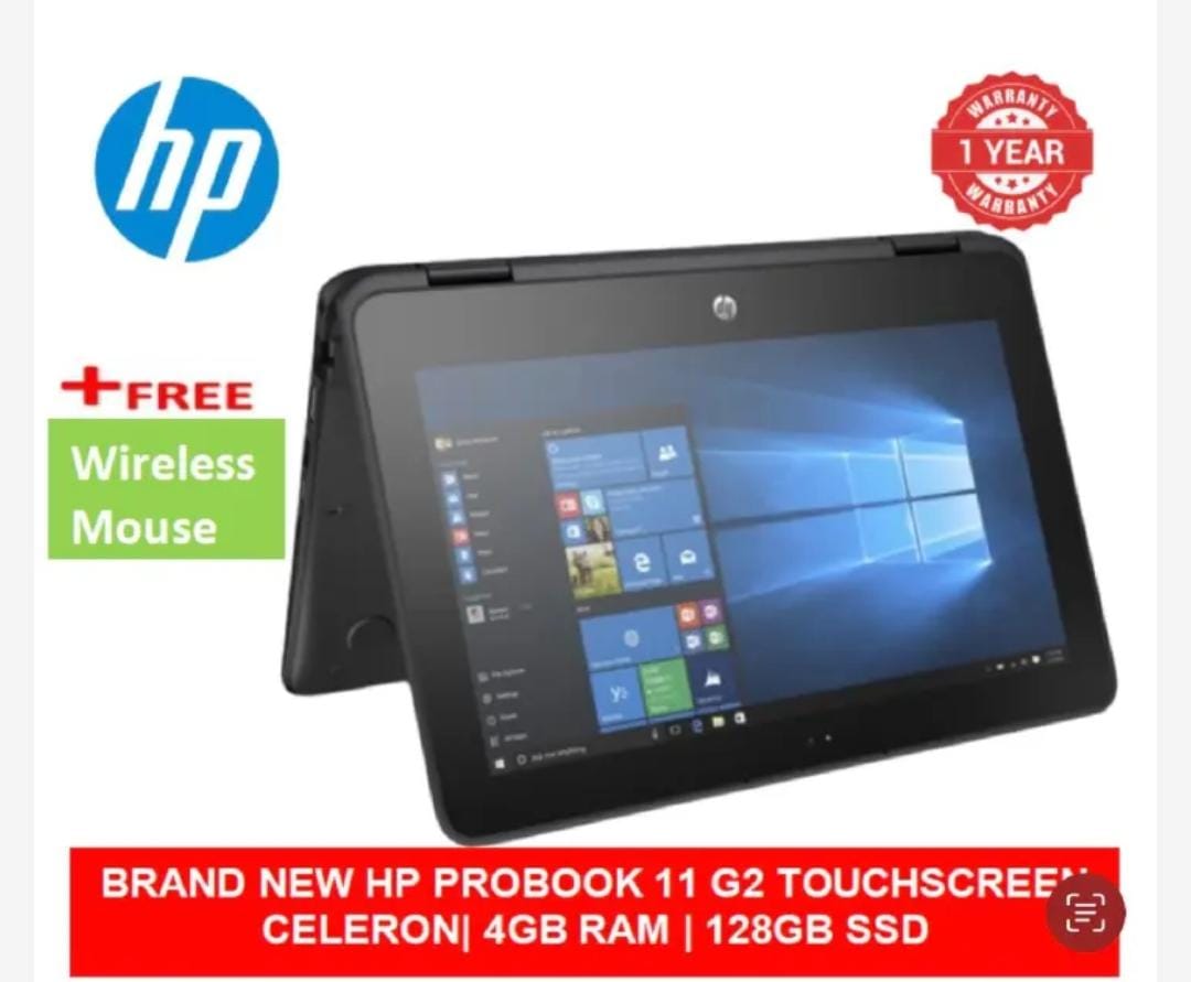 (BLACK FRIDAY OFFER) BRAND NEW HP PROBOOK 11 G2 | CELERON| 4GB RAM | 128GB SSD |TOUCHSCREEN LAPTOP|WINDOWS 10 PRO+FREE MOUSE 2 IN 1 LAPTOP