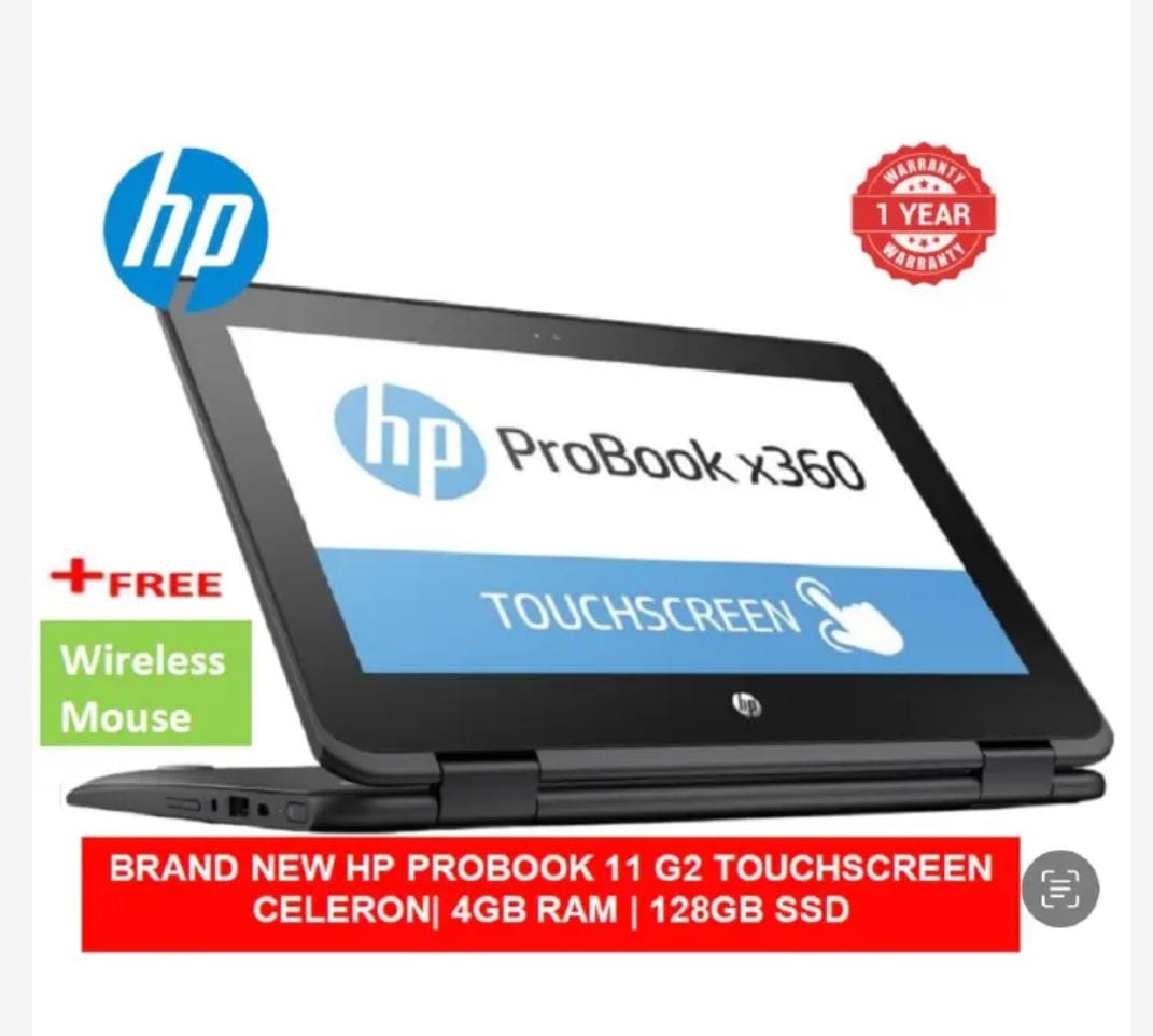 (BLACK FRIDAY OFFER) BRAND NEW HP PROBOOK 11 G2 | CELERON| 4GB RAM | 128GB SSD |TOUCHSCREEN LAPTOP|WINDOWS 10 PRO+FREE MOUSE 2 IN 1 LAPTOP