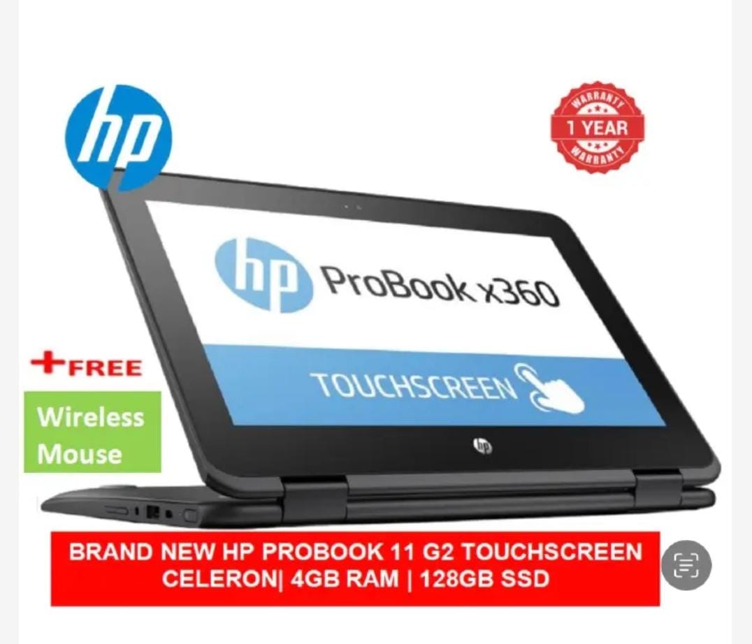 (BLACK FRIDAY OFFER) BRAND NEW HP PROBOOK 11 G2 | CELERON| 4GB RAM | 128GB SSD |TOUCHSCREEN LAPTOP|WINDOWS 10 PRO+FREE MOUSE 2 IN 1 LAPTOP