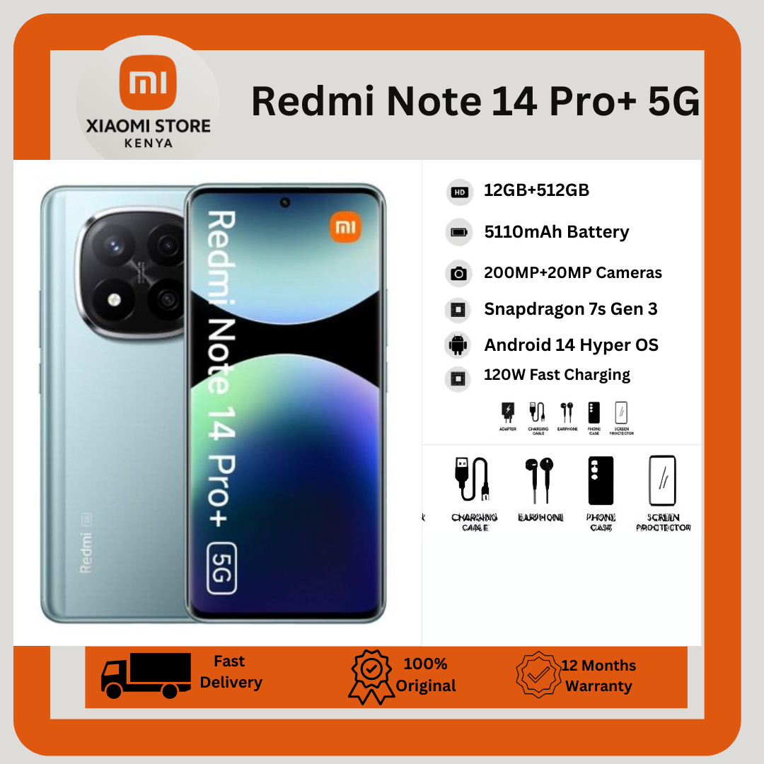 [New Arrival] Redmi Note 14 pro+ 5G 12GB+512GB 6.67" 120Hz Curved AMOLED Display 200MP Camera 5110mAh Battery Dual SIM IP68Water/Dust Resistant In-screen Fingerprint 120W Note 14 Pro Plus Smart Phone