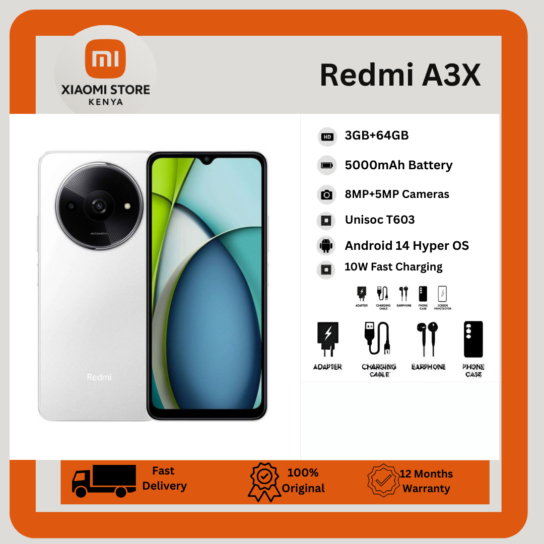 [New Arrival] XIAOMI Redmi A3X 64GB+3GB RAM 6.71" 4G Network 5000mAh Battery 8MP AI Camera 10W Fast Charging Fingerprint Sensor Android 14 Smart Phones