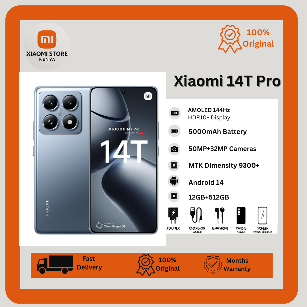 Xiaomi 14T Pro 5G 512GB+12GB 6.67" 144Hz HDR10+ AMOLED Display Corning Gorilla Glass Glass 5 50MP Camera 5000mAh Battery 120W Super Fast Charging MTK Dimensity 9300+